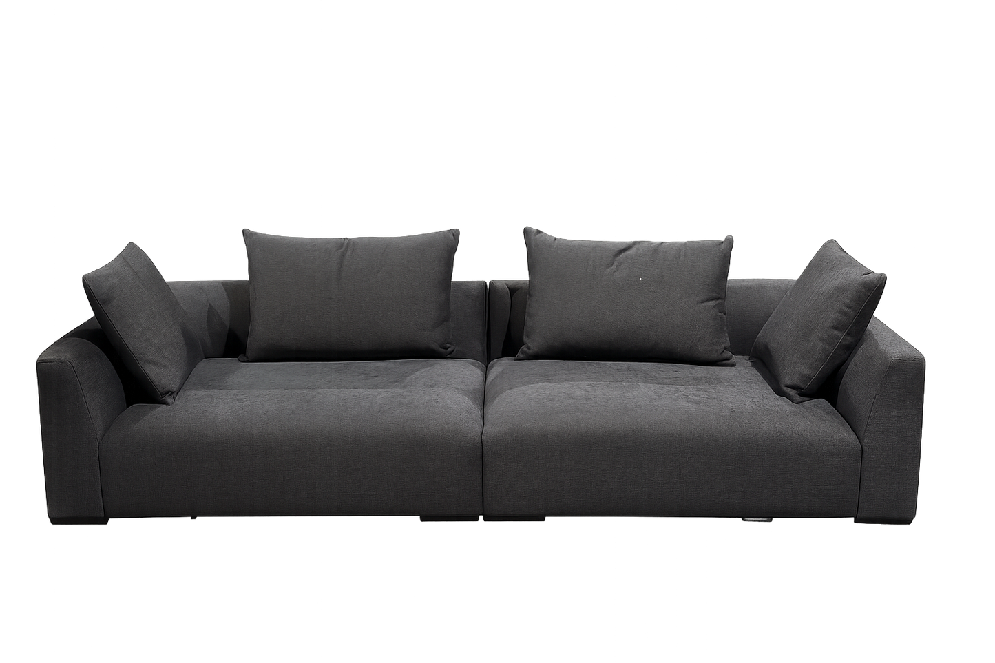 John Lewis Tokyo Grand 4 Seater Sofa Modular Chenille Charcoal Easy Clean Chunky
