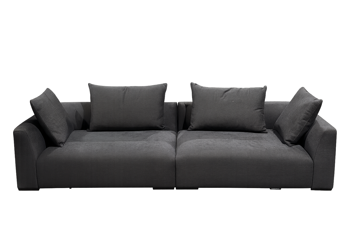 John Lewis Tokyo Grand 4 Seater Sofa Modular Chenille Charcoal Easy Clean Chunky