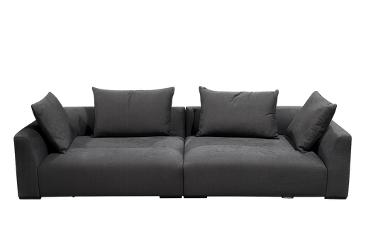 John Lewis Tokyo Grand 4 Seater Sofa Modular Chenille Charcoal Easy Clean Chunky