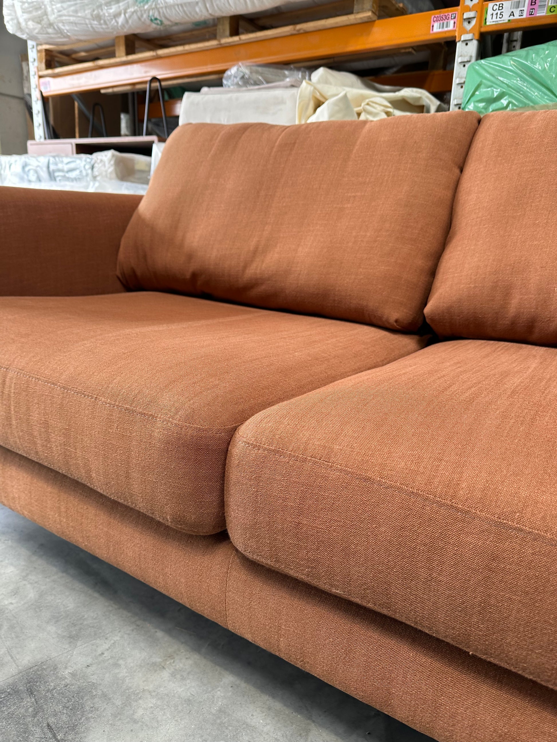 John Lewis Harbour Large 3 Seater Sofa in Relaxed Linen Blend Butterscotch