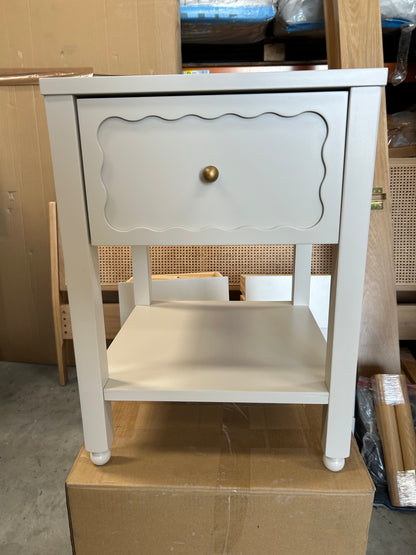 John Lewis Wave 1 Drawer Bedside Table, Greige