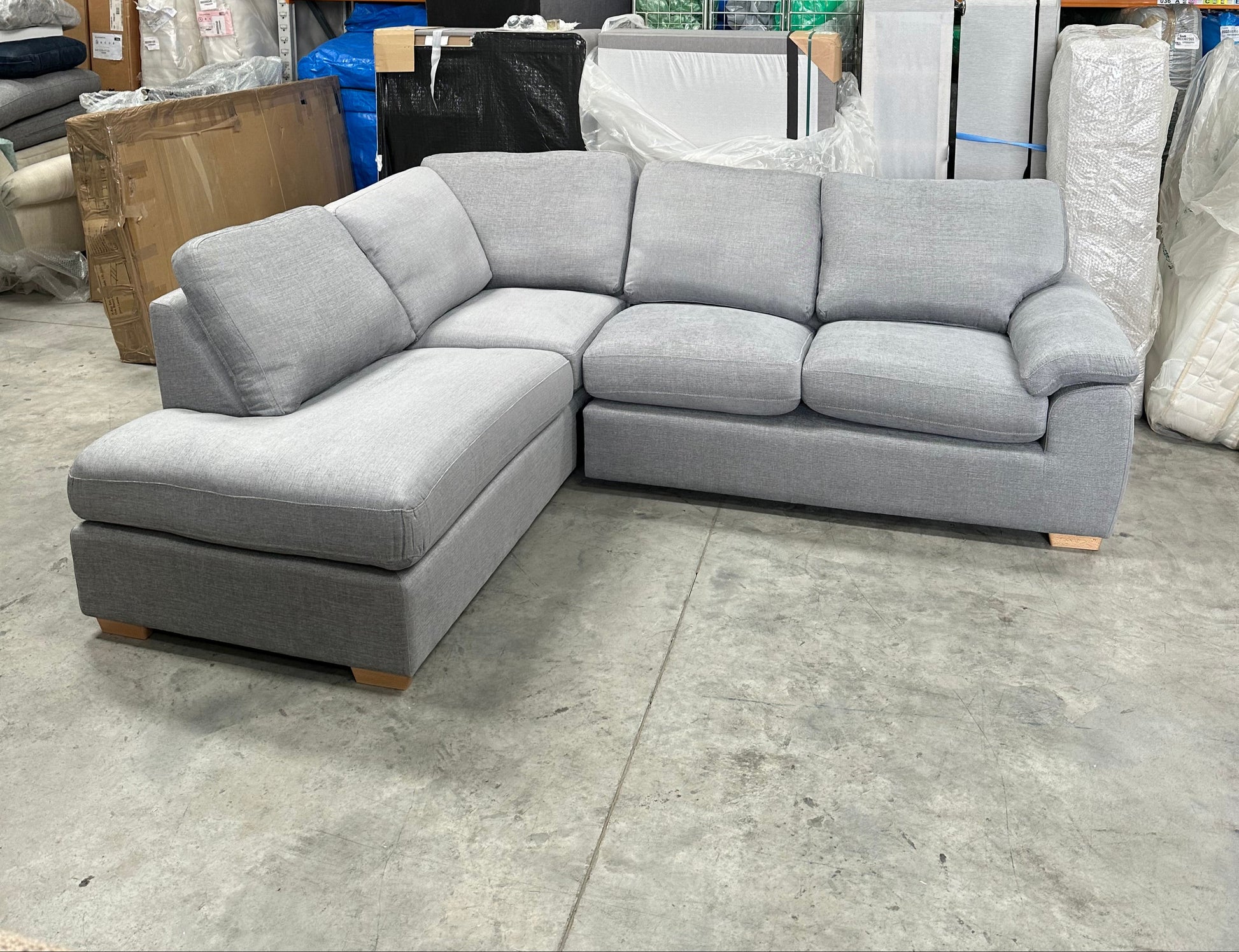 John Lewis Camden 5+ Seater LHF Corner End Chaise In Charm Pale Grey