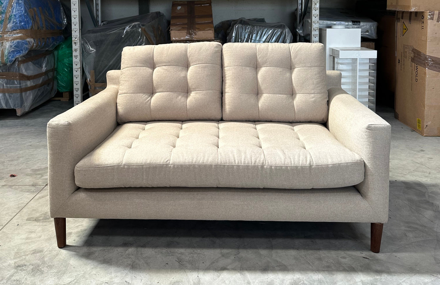 John Lewis Draper II Medium 2 Seater Sofa Brushed Tweed Natural