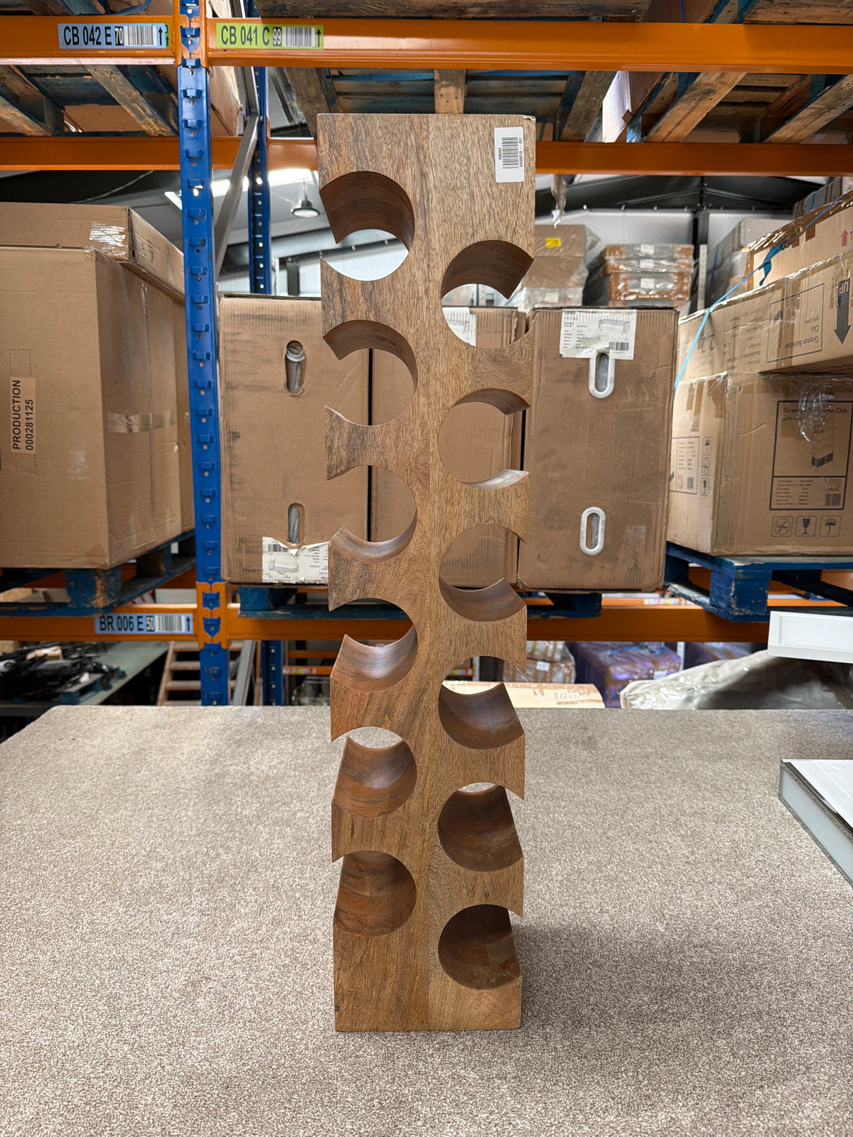 John Lewis Tall Mango Wood Wine Rack, 12 Bottle, Natural