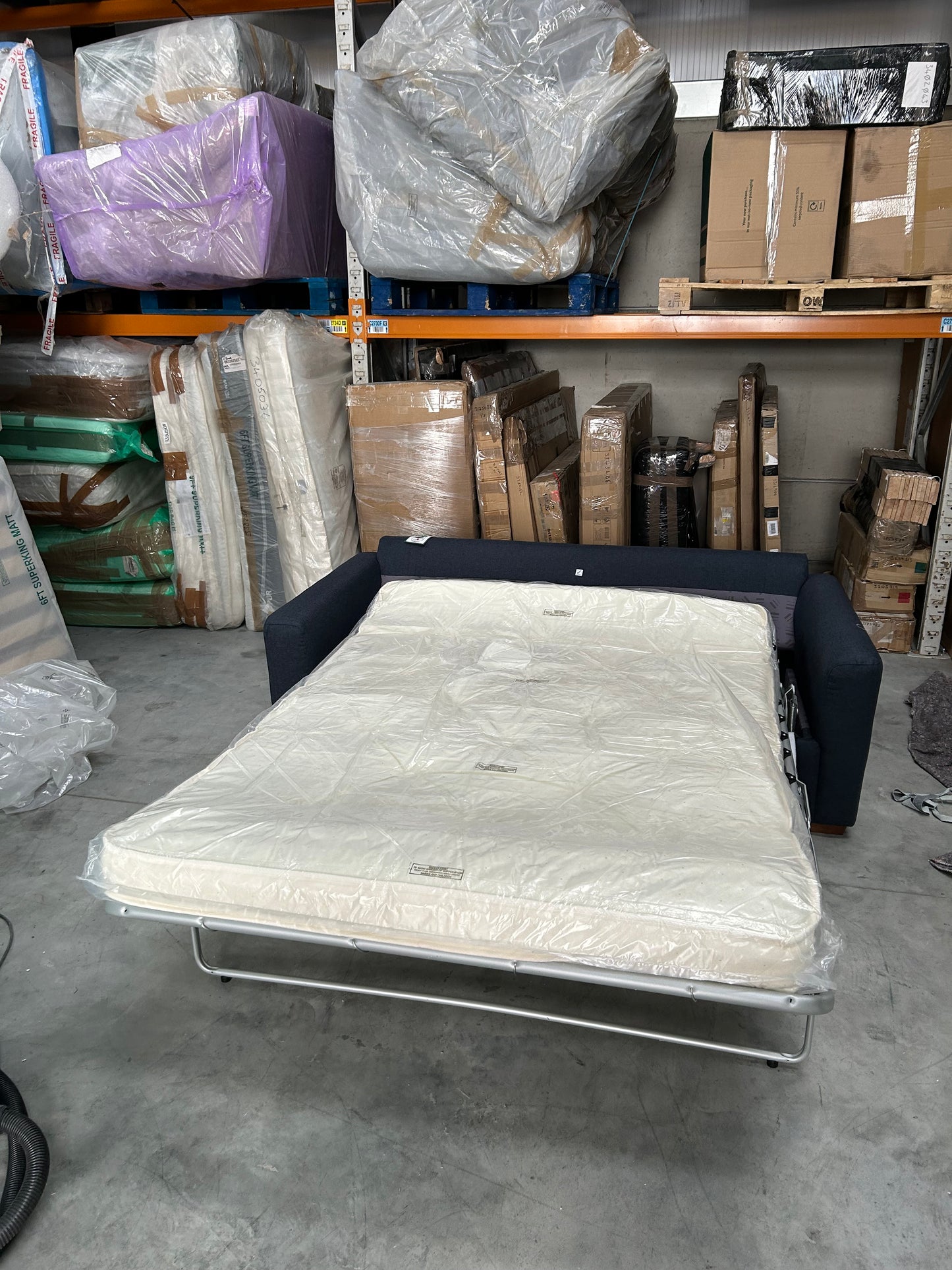 John Lewis Bailey II Double Sofabed Brushed tweed Navy