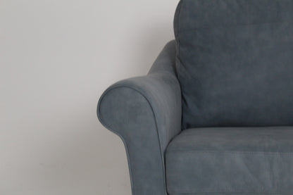 John Lewis Camber Leather Armchair, Dark Leg, Soft Touch Blue