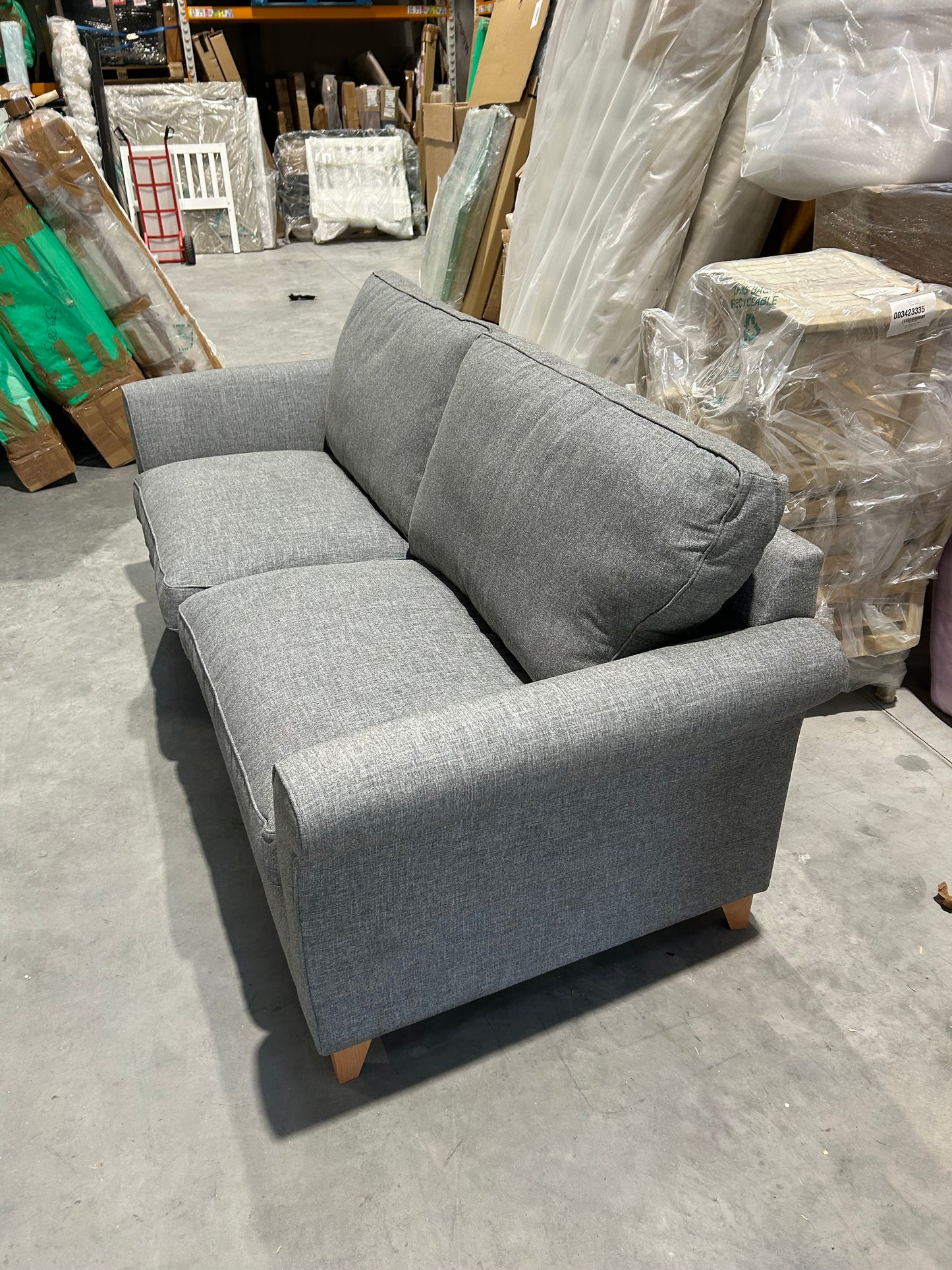 John Lewis Charlotte II Grand 4 Seater Sofa Aquaclean Connie Mist Grey