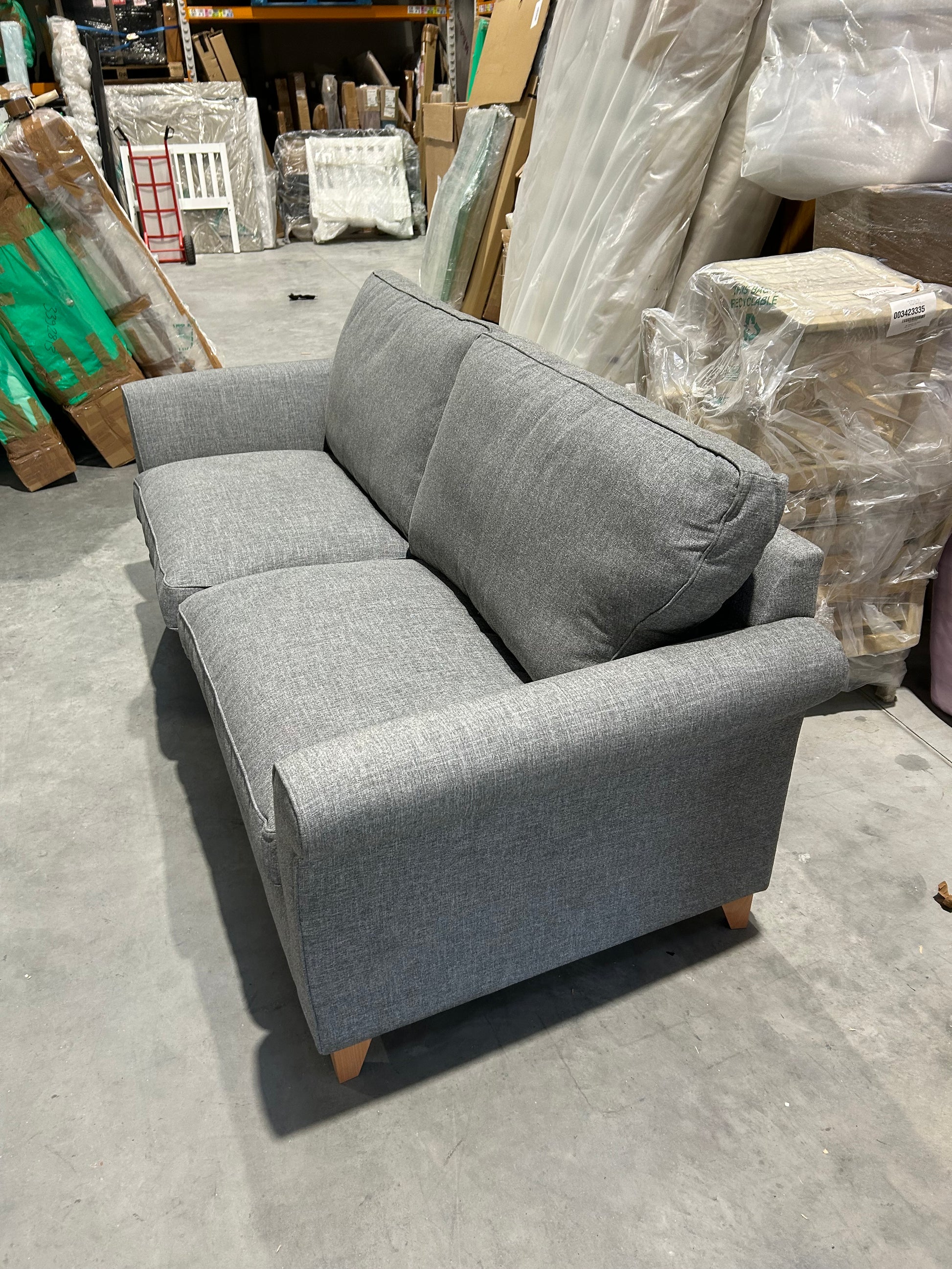 John Lewis Charlotte II Grand 4 Seater Sofa Aquaclean Connie Mist Grey