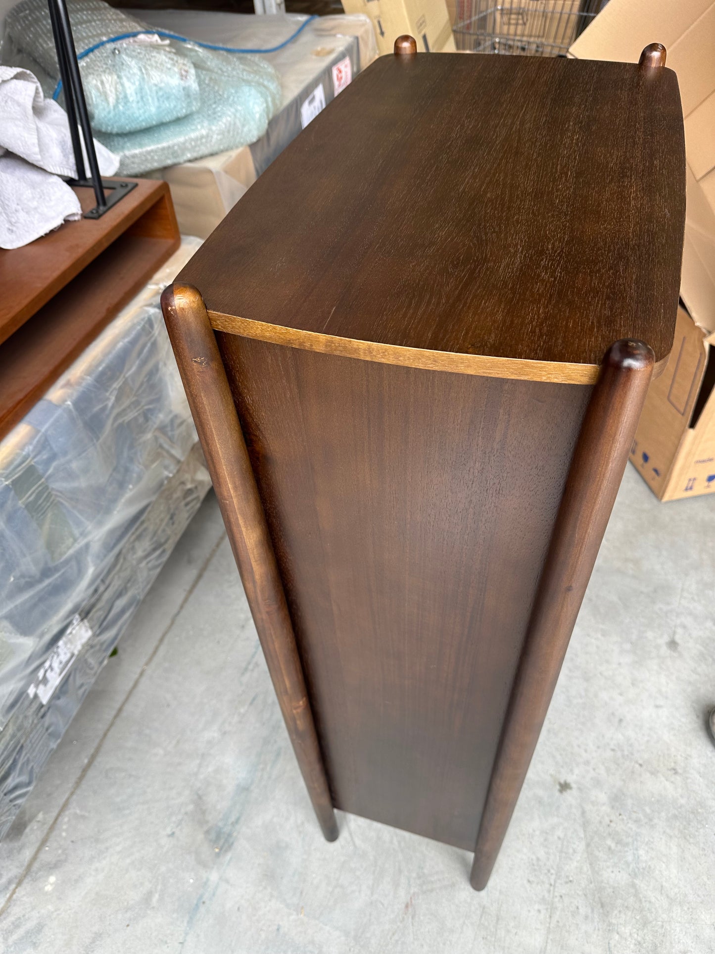 John Lewis Mid Century Shoe Cabinet, 2 Tier, Natural Honey