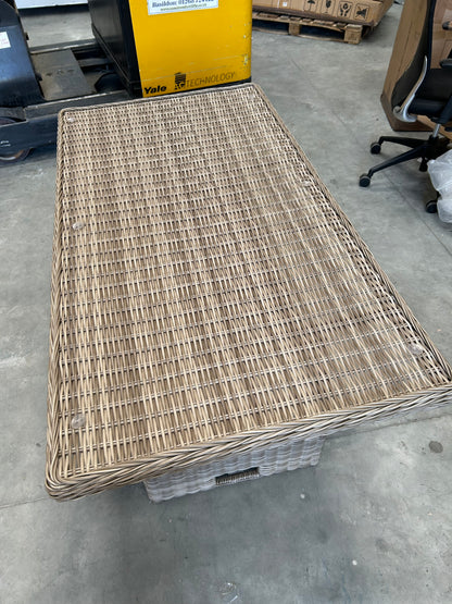 John Lewis Rye Adjustable Rattan Garden Table – Willow Effect Weave – No Glass Top