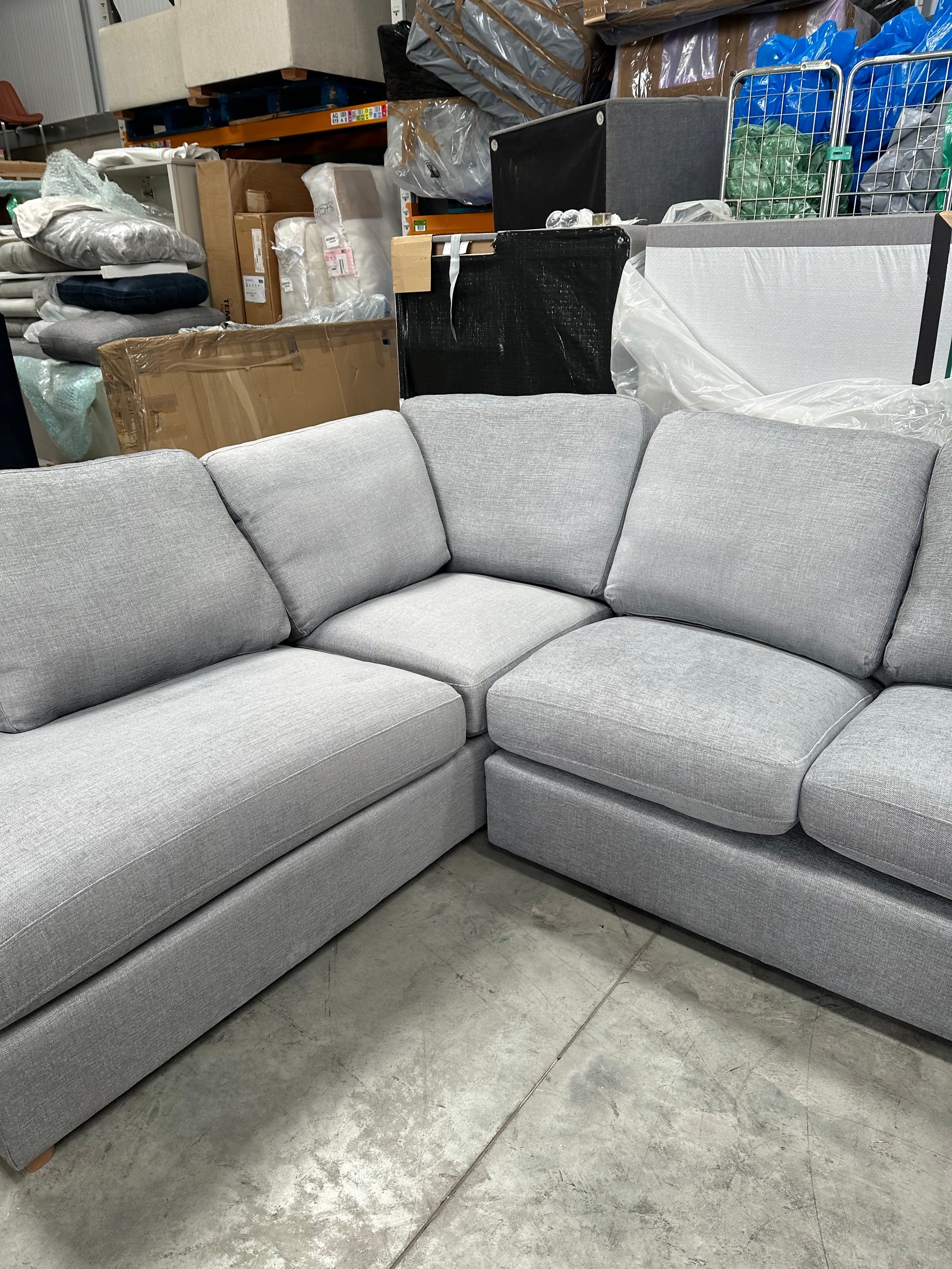 John Lewis Camden 5+ Seater LHF Corner End Chaise In Charm Pale Grey