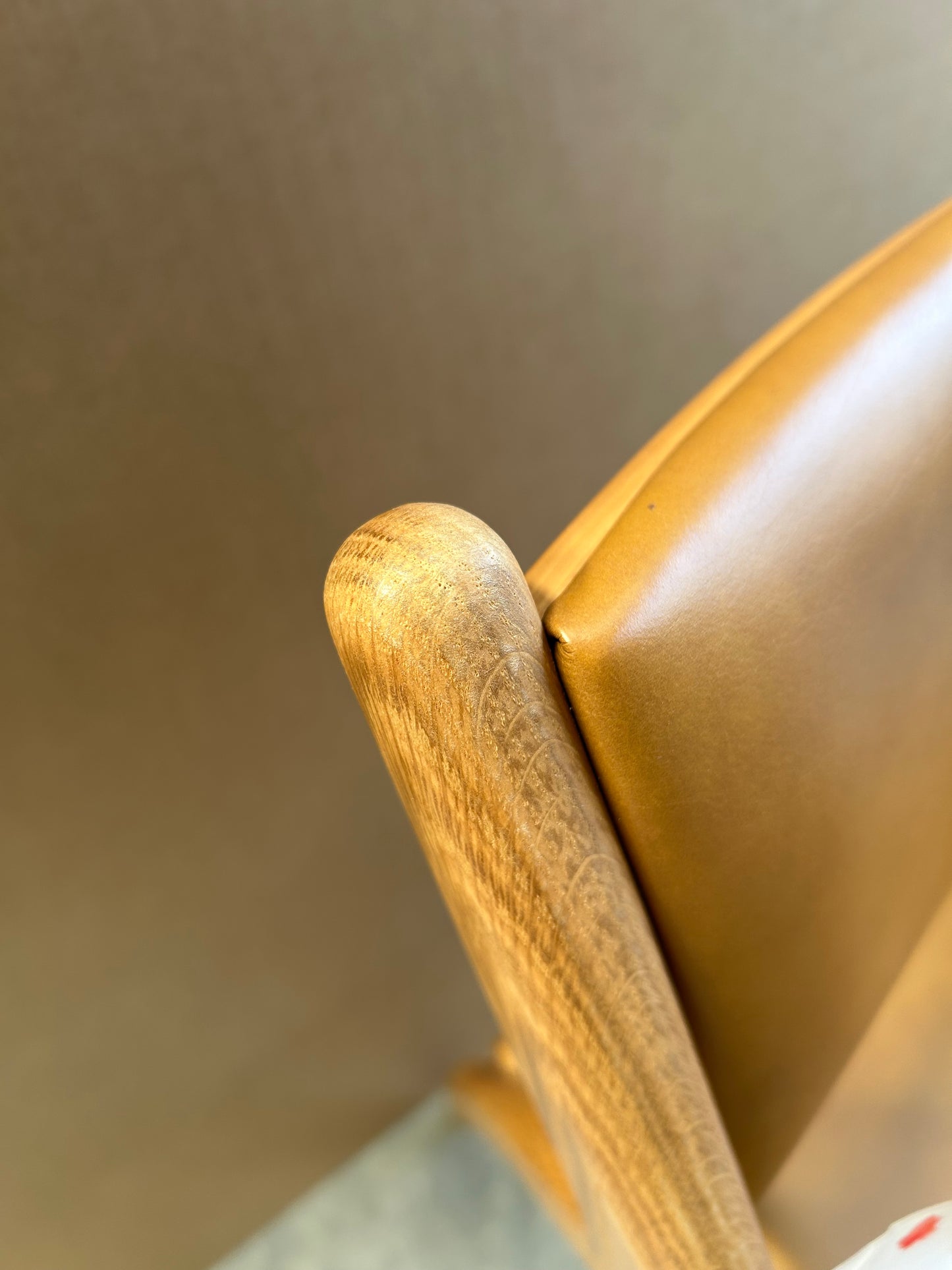 John Lewis X-Ray Leather Dining Armchair, Oak/Camel