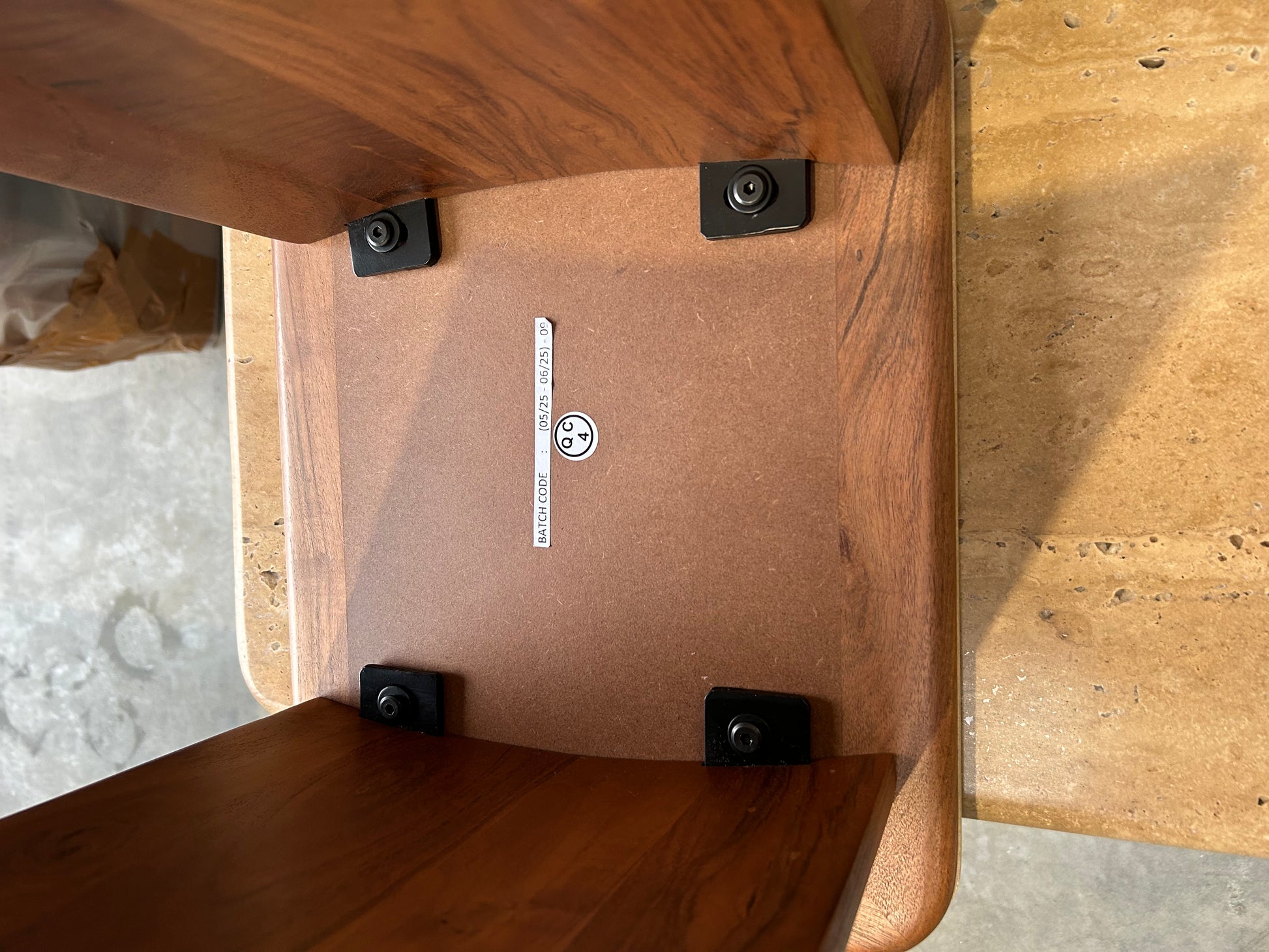 John Lewis Adina Travertine Top Nest of 2 Tables Walnut