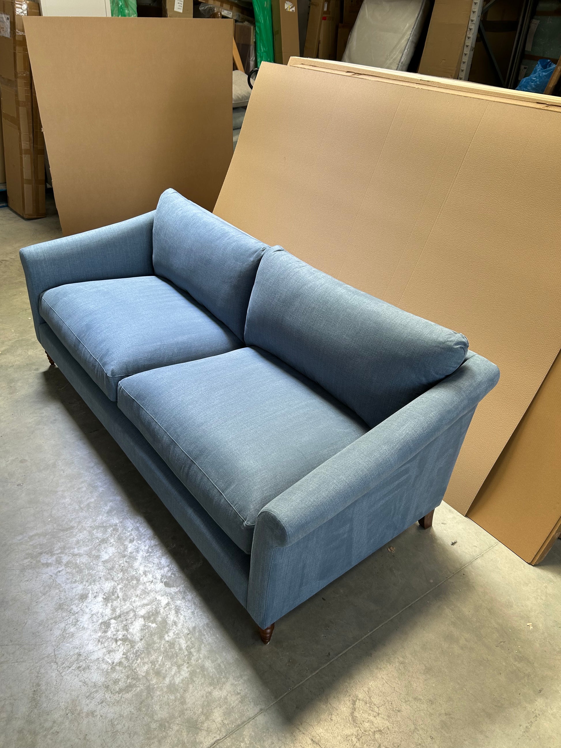 John Lewis Sloane Grand 3 Seater Sofa, Dark Leg Blue Linen