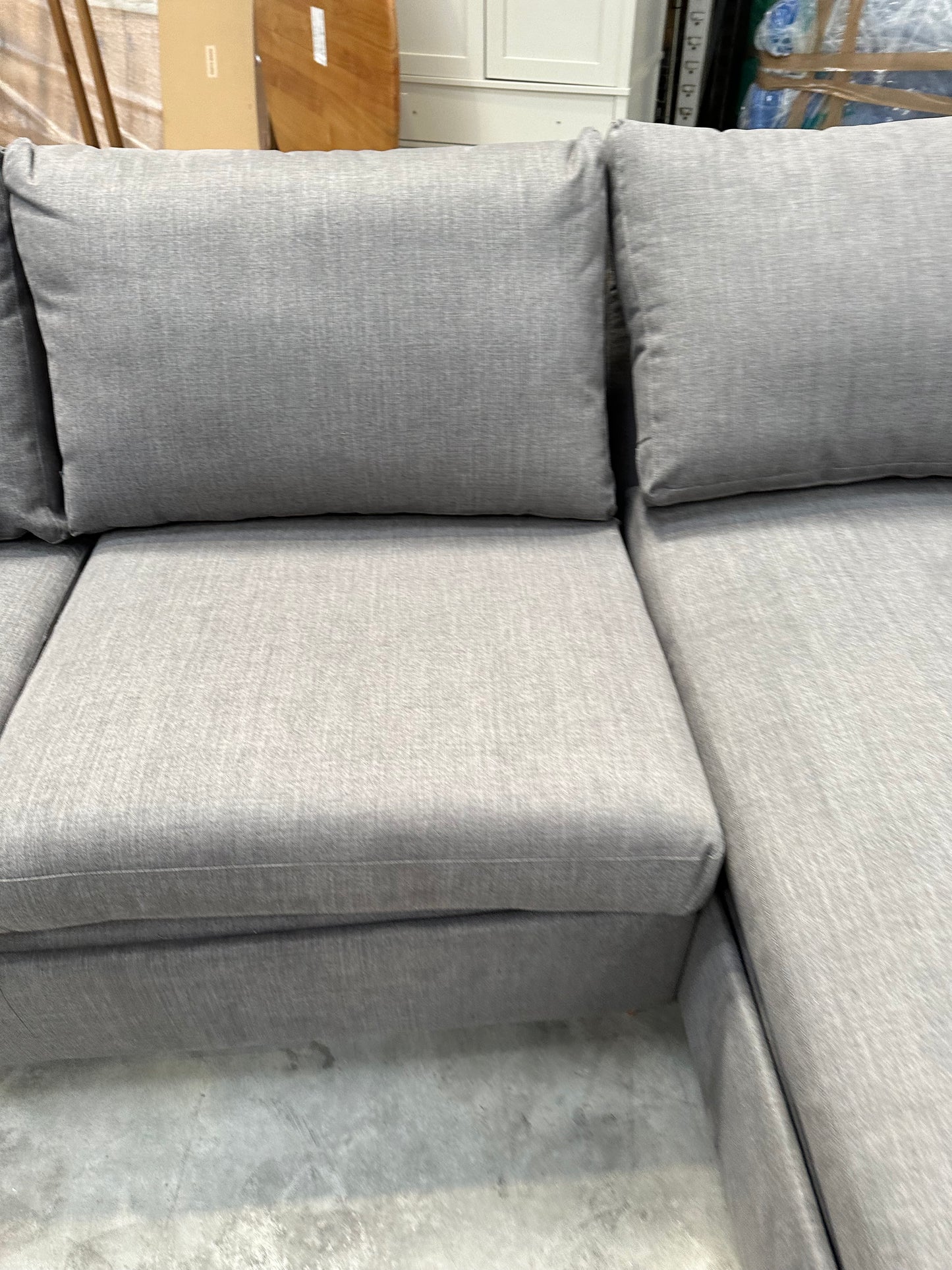 John Lewis Bailey II RHF Chaise End Sofabed, Light Leg in Linen Hatton Steel