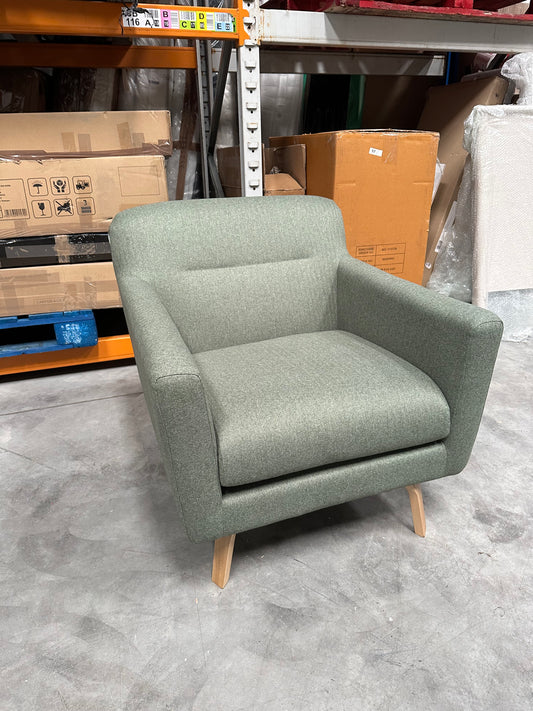 John Lewis Archie II Armchair Brushed Tweed Green