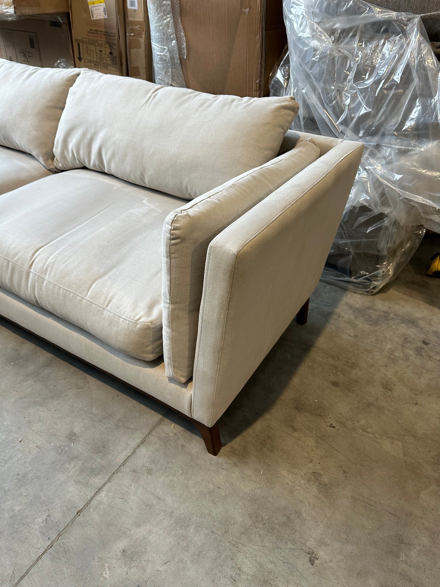 John Lewis Trim Grand 4 Seater Sofa Soft Weave Clay