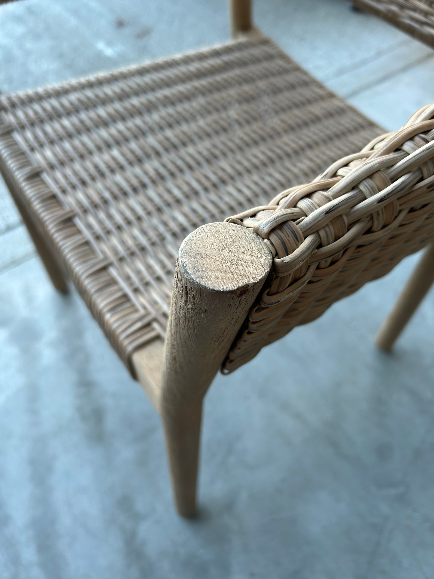 John Lewis Burford Garden Woven Dining Chairs, Set of 2 Acacia Wood Natural