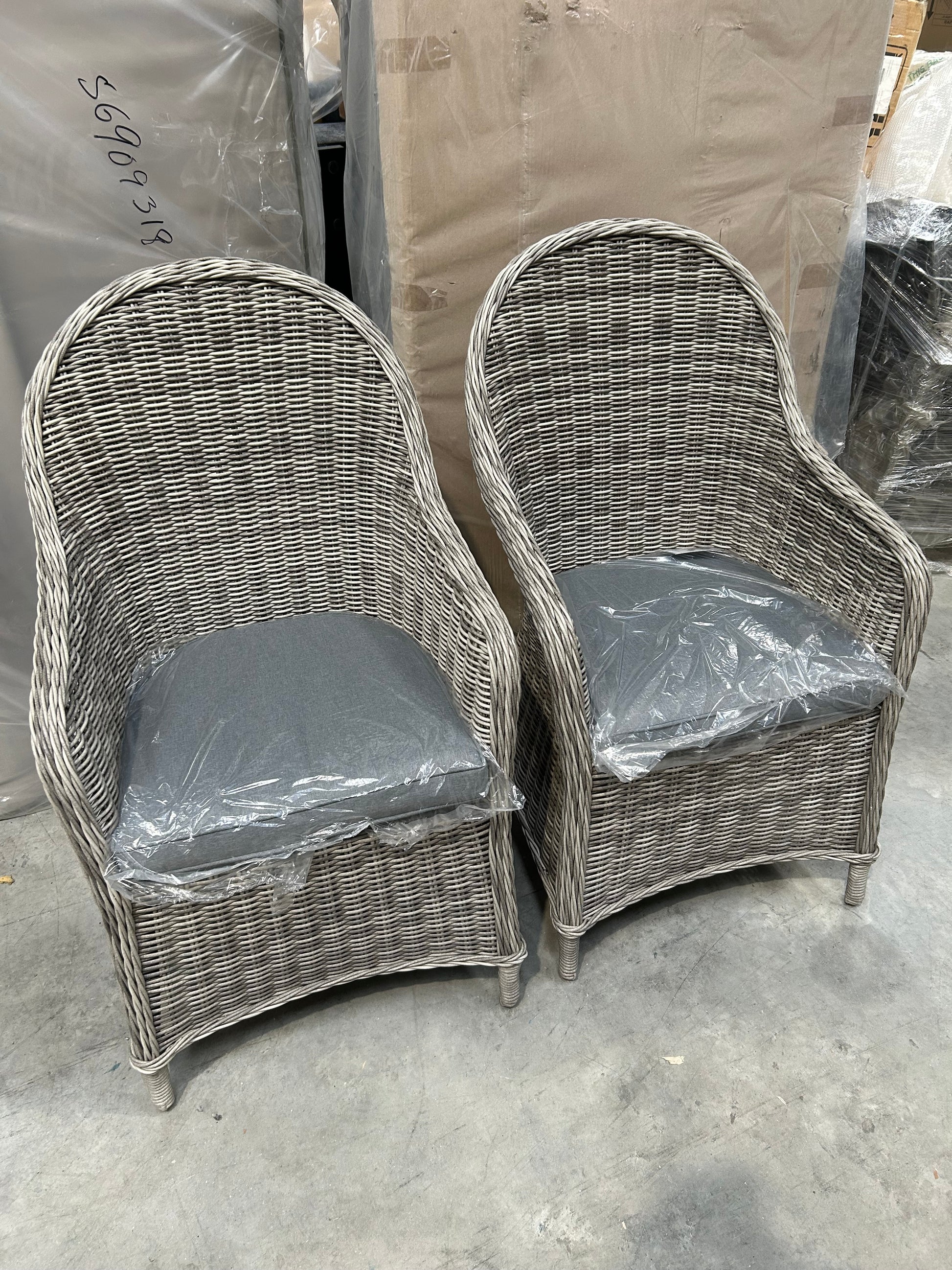 John Lewis Rye Garden Dining Armchairs, Set of 2 Grey