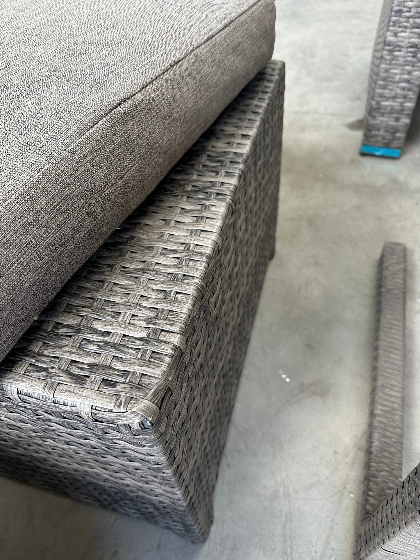 John Lewis Alora Cube 6-Seater Garden Dining Table, Sofas & Stools Set, Brown/Grey