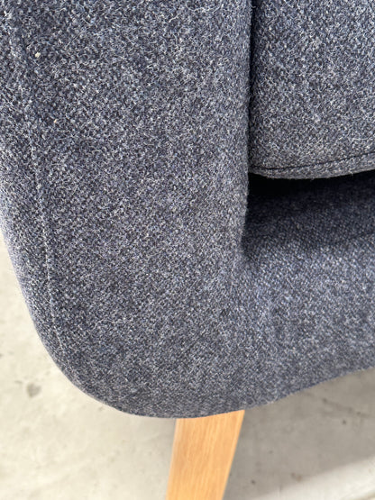 John Lewis Barbican Large 3 Seater Sofa Tweed Navy