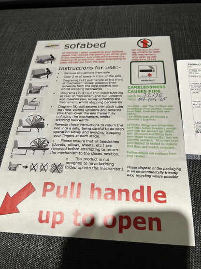 John Lewis Camden 5+ Seater LHF Storage Chaise End Sofa Bed Plush Velvet Charcoal