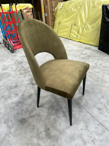 John Lewis Moritz II Olive Green Velvet Dining Chair