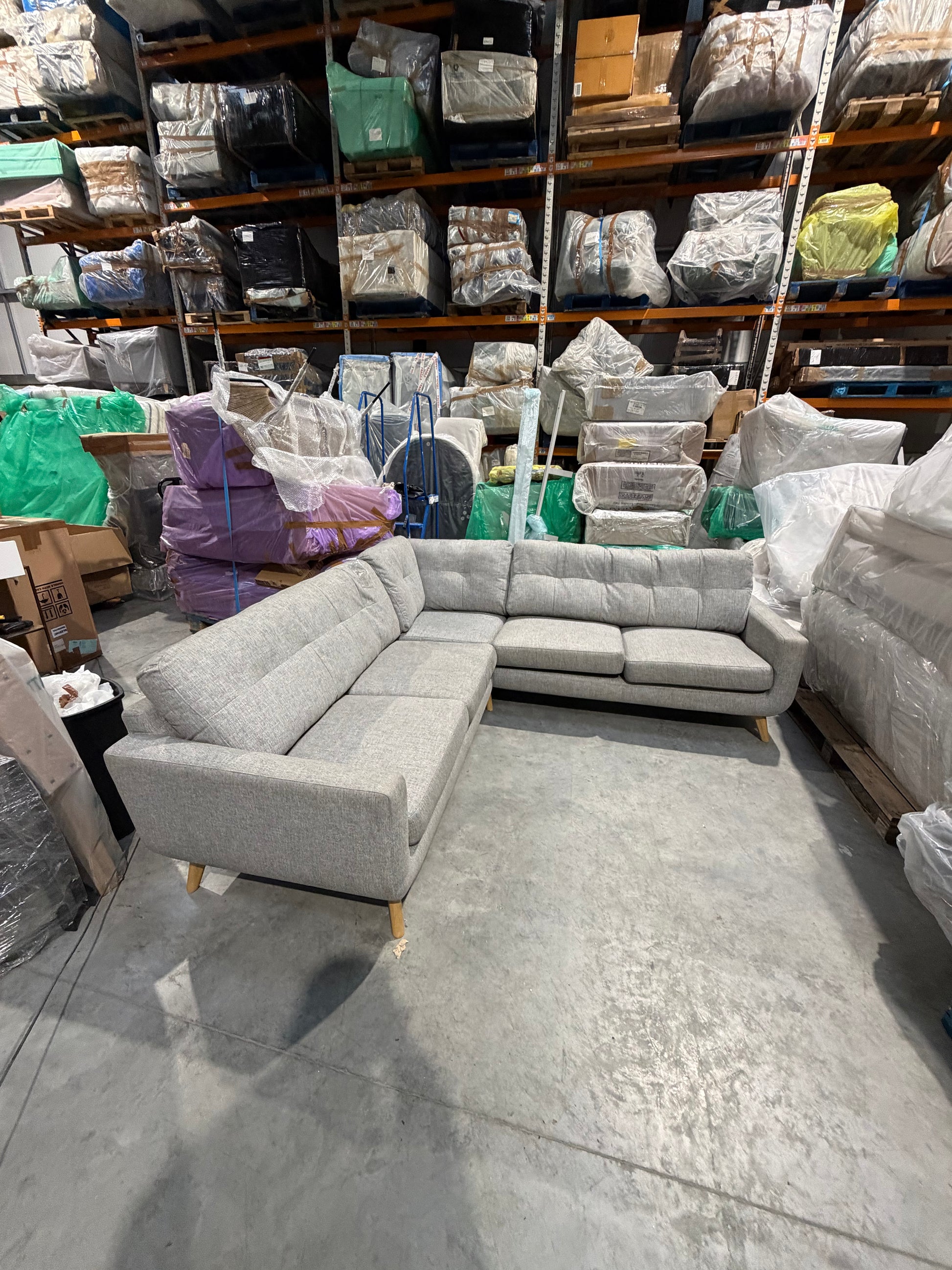 John Lewis Corner Sofa Barbican 5+ Seater Connie Grey