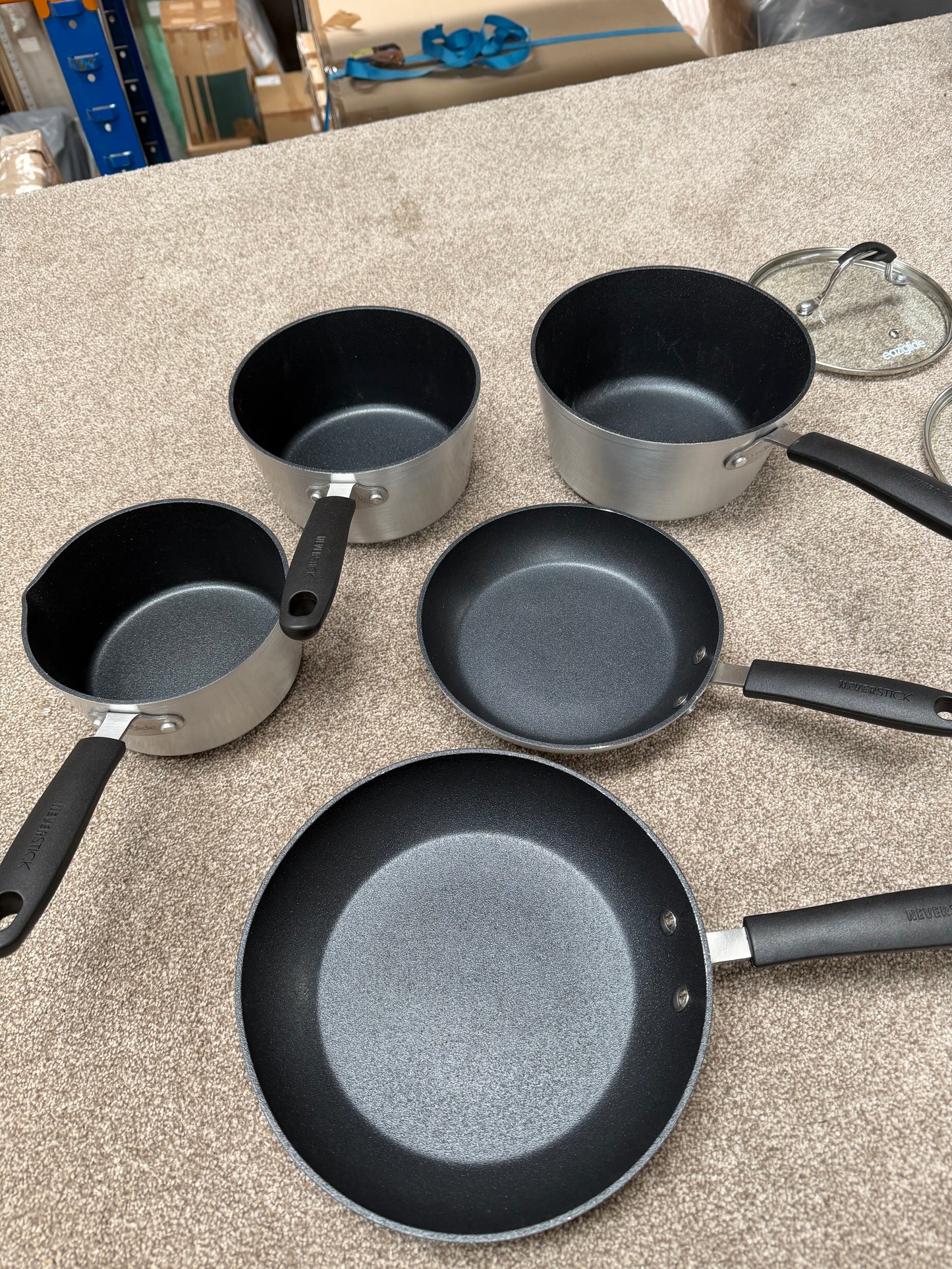 Eaziglide Neverstick+ Aluminium Non-Stick Pan Set, 5 Piece LIST