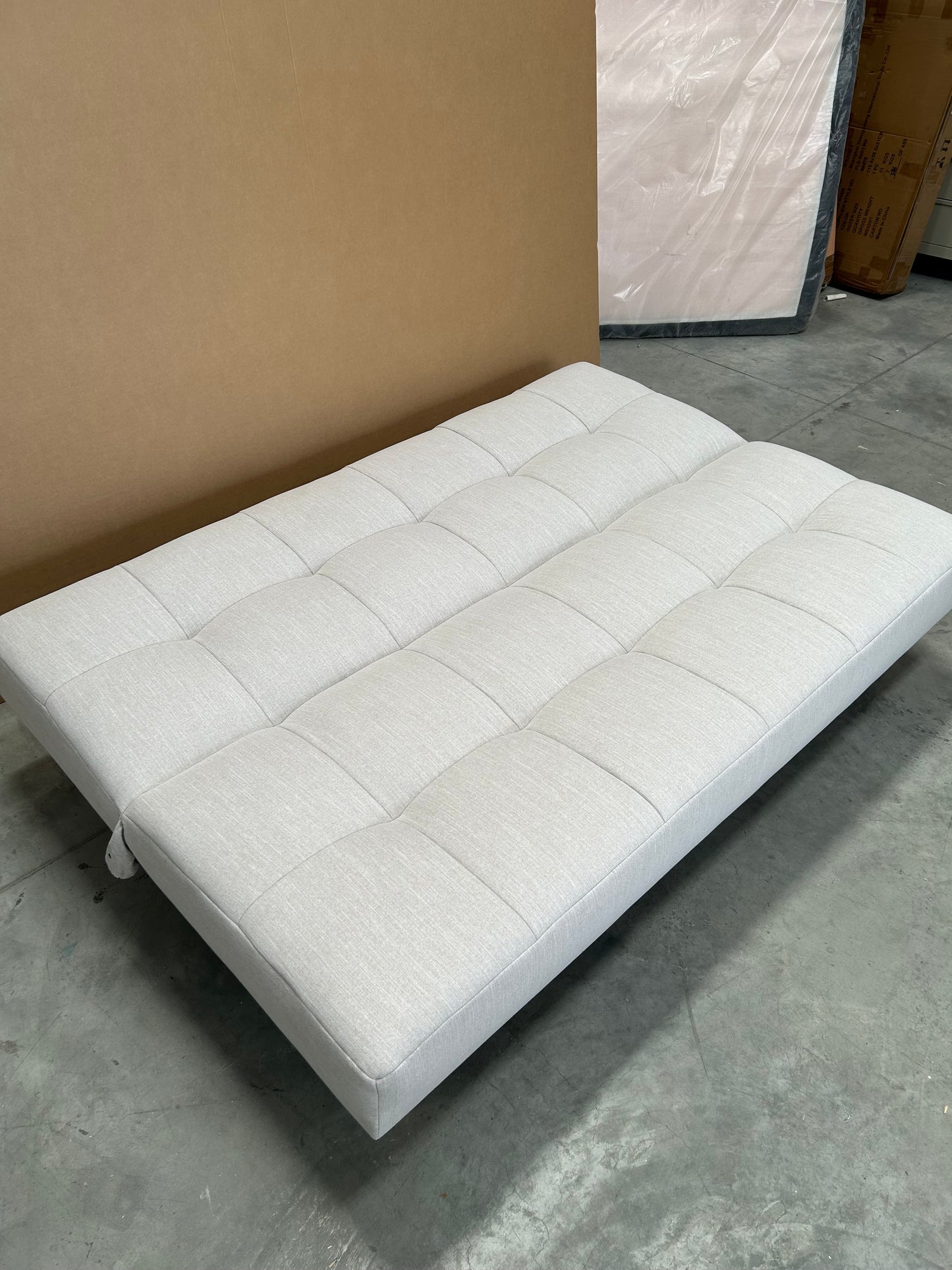 John Lewis Linear Medium 2 Seater Sofa Bed, Light Leg, Topaz Natural