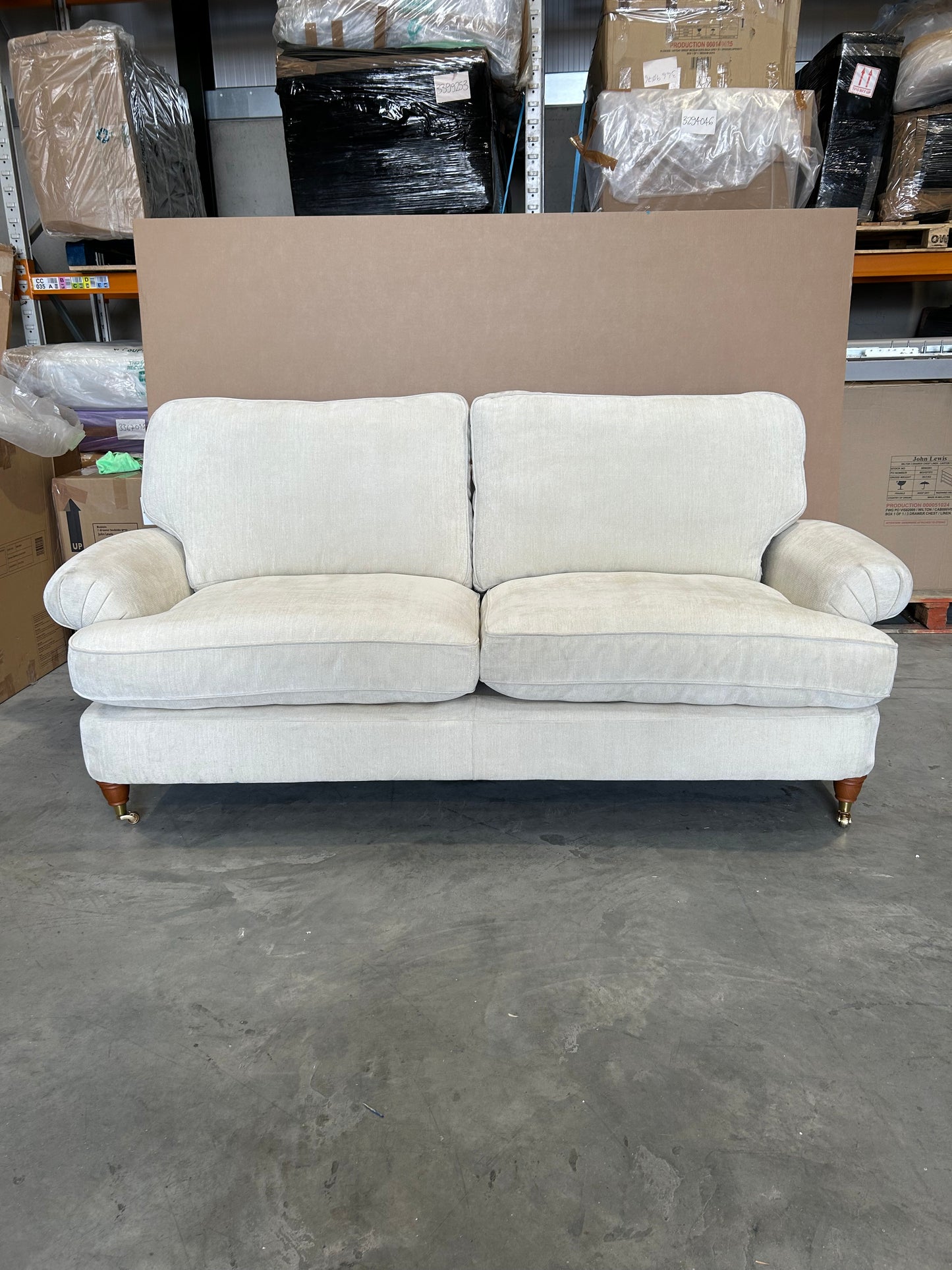 Laura Ashley Beaumaris Large 3 Seater Sofa, Oak Leg, Orla Natural