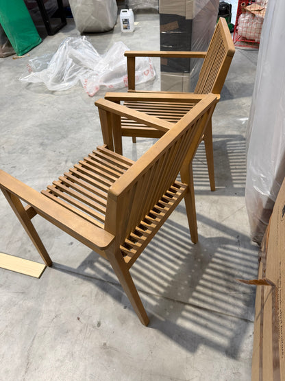 John Lewis Mona Garden Dining Chair, Set of 2, FSC-Certified Natural