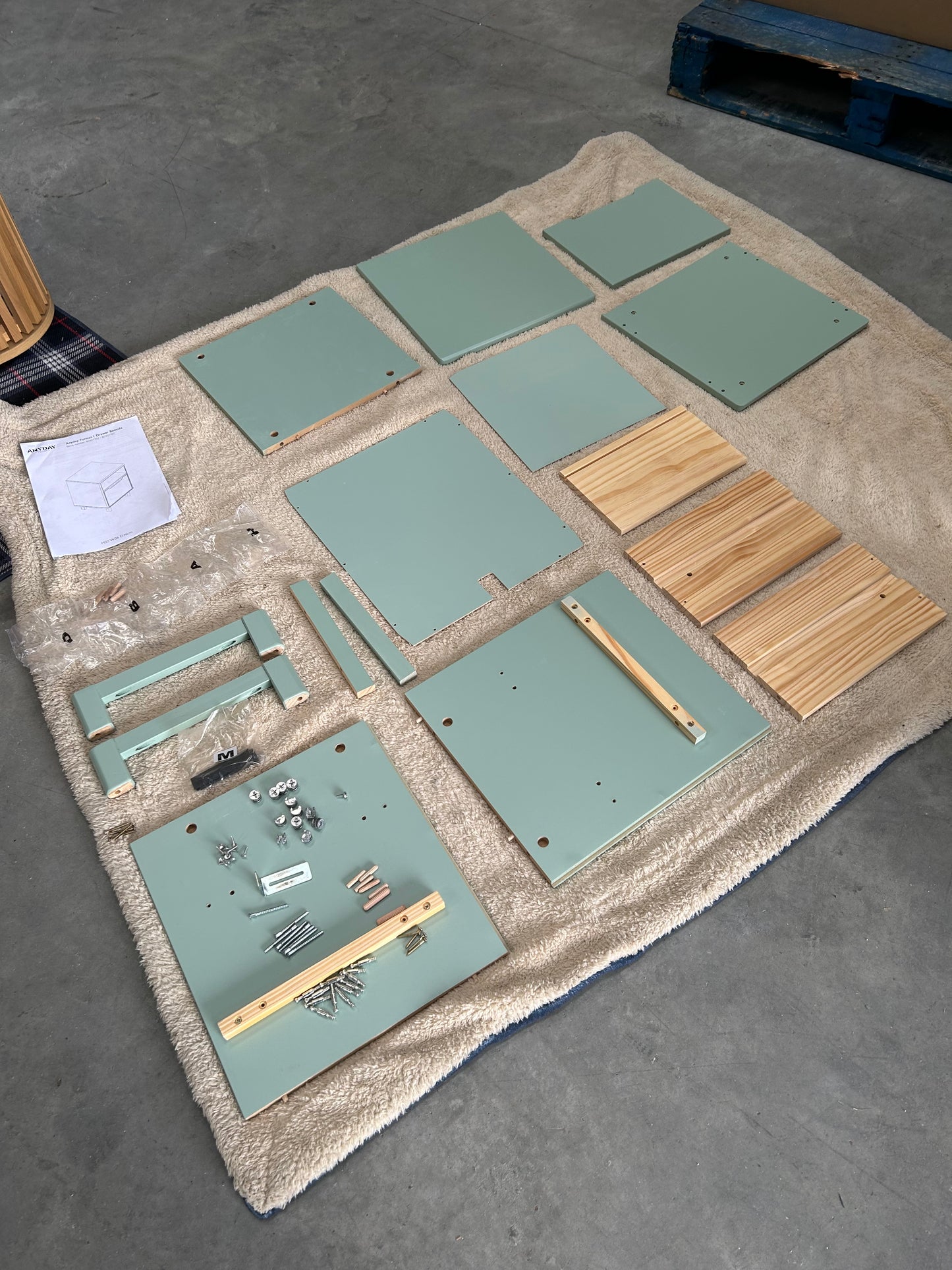 John Lewis Format 1 Drawer Bedside Table, Light Green