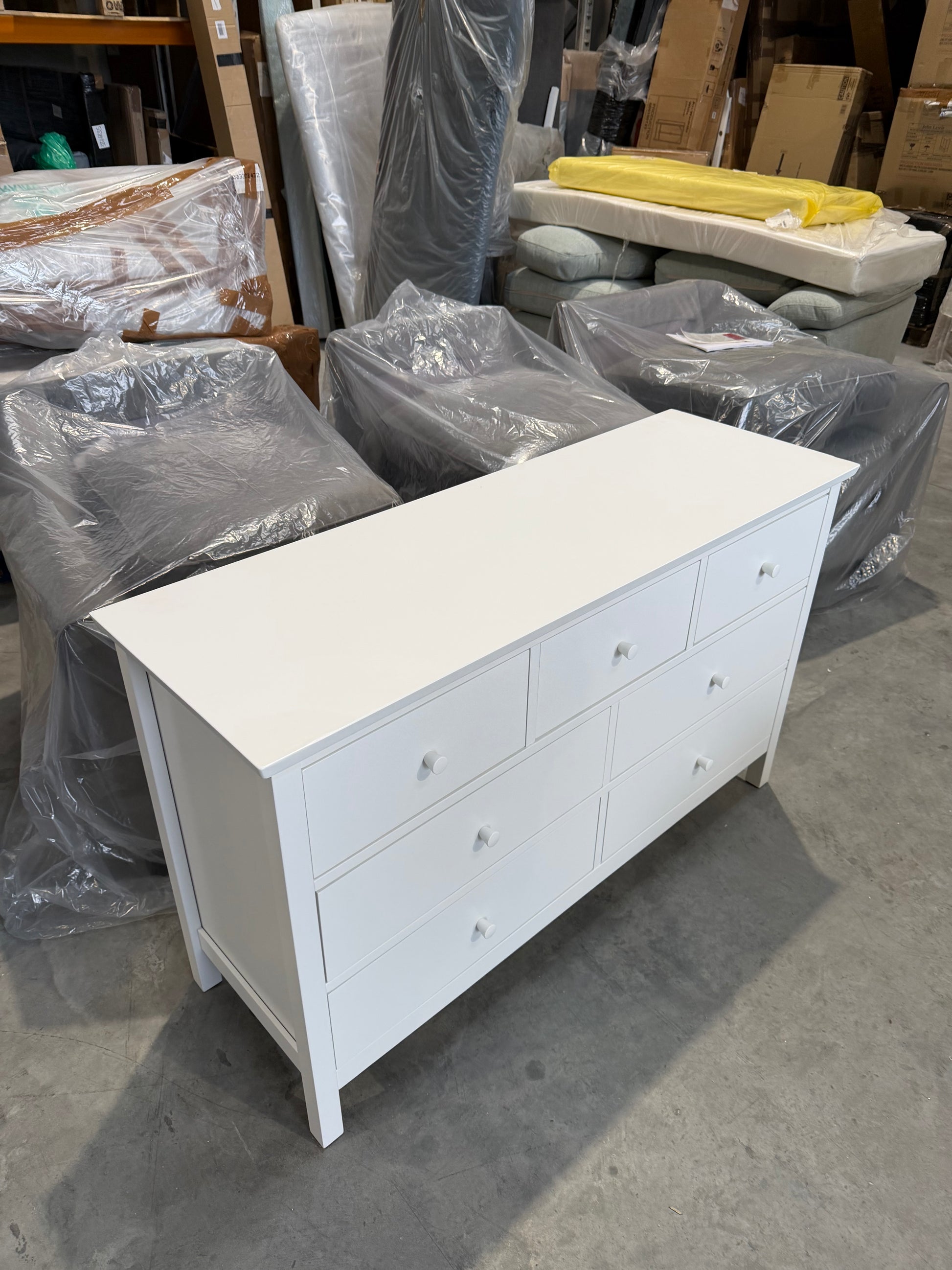 John Lewis Chest of Drawer White Wilton 7 Drawer Chest