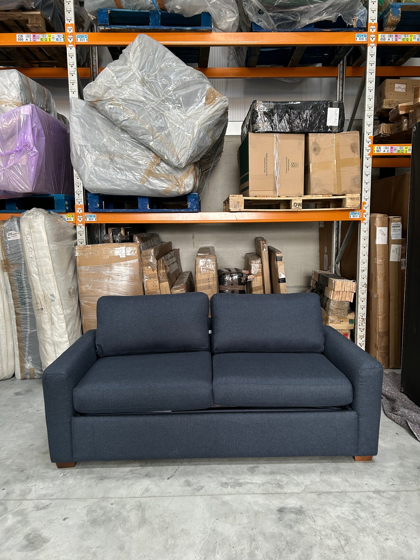 John Lewis Bailey II Double Sofabed Brushed tweed Navy