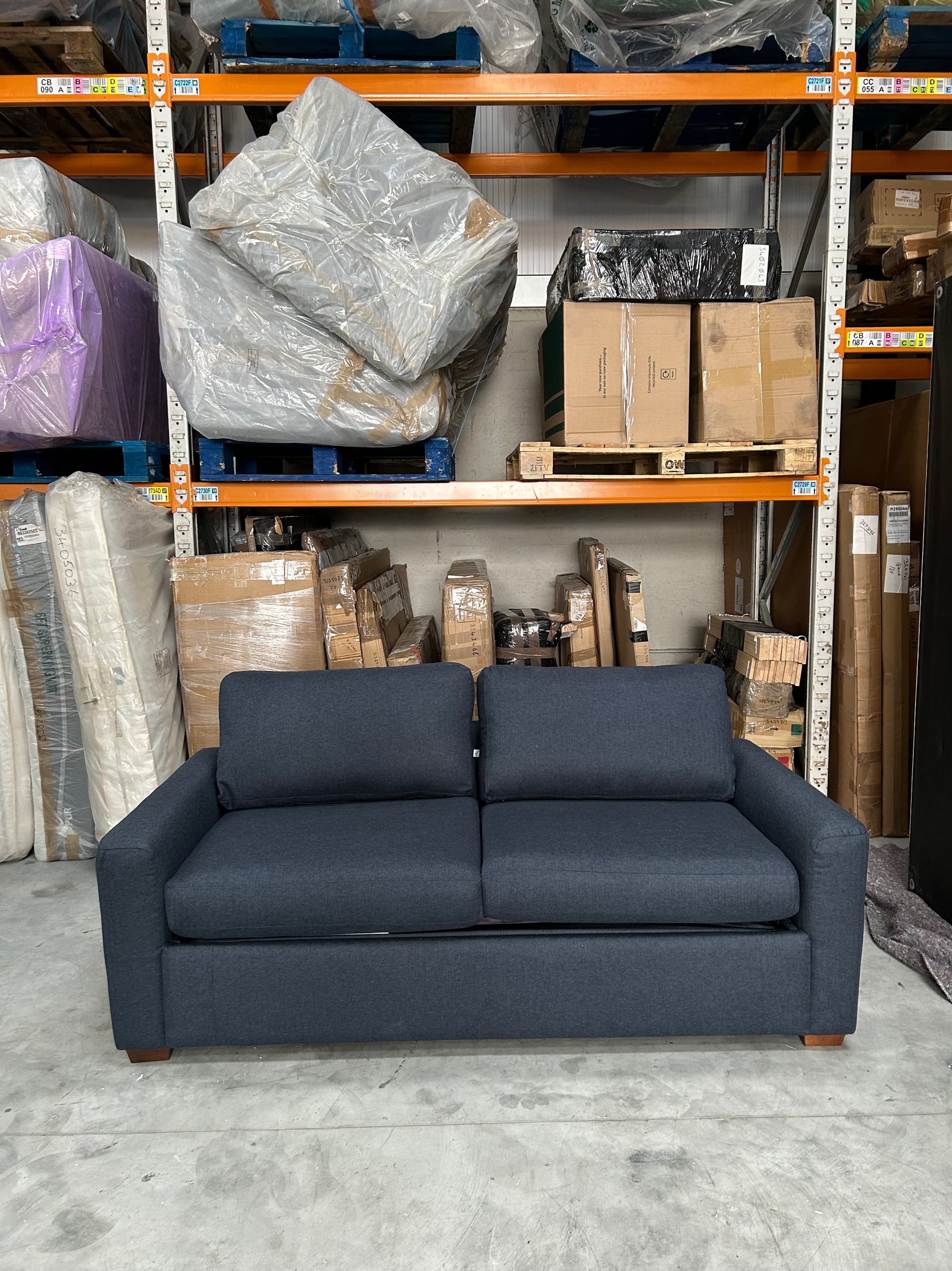 John Lewis Bailey II Double Sofabed Brushed tweed Navy