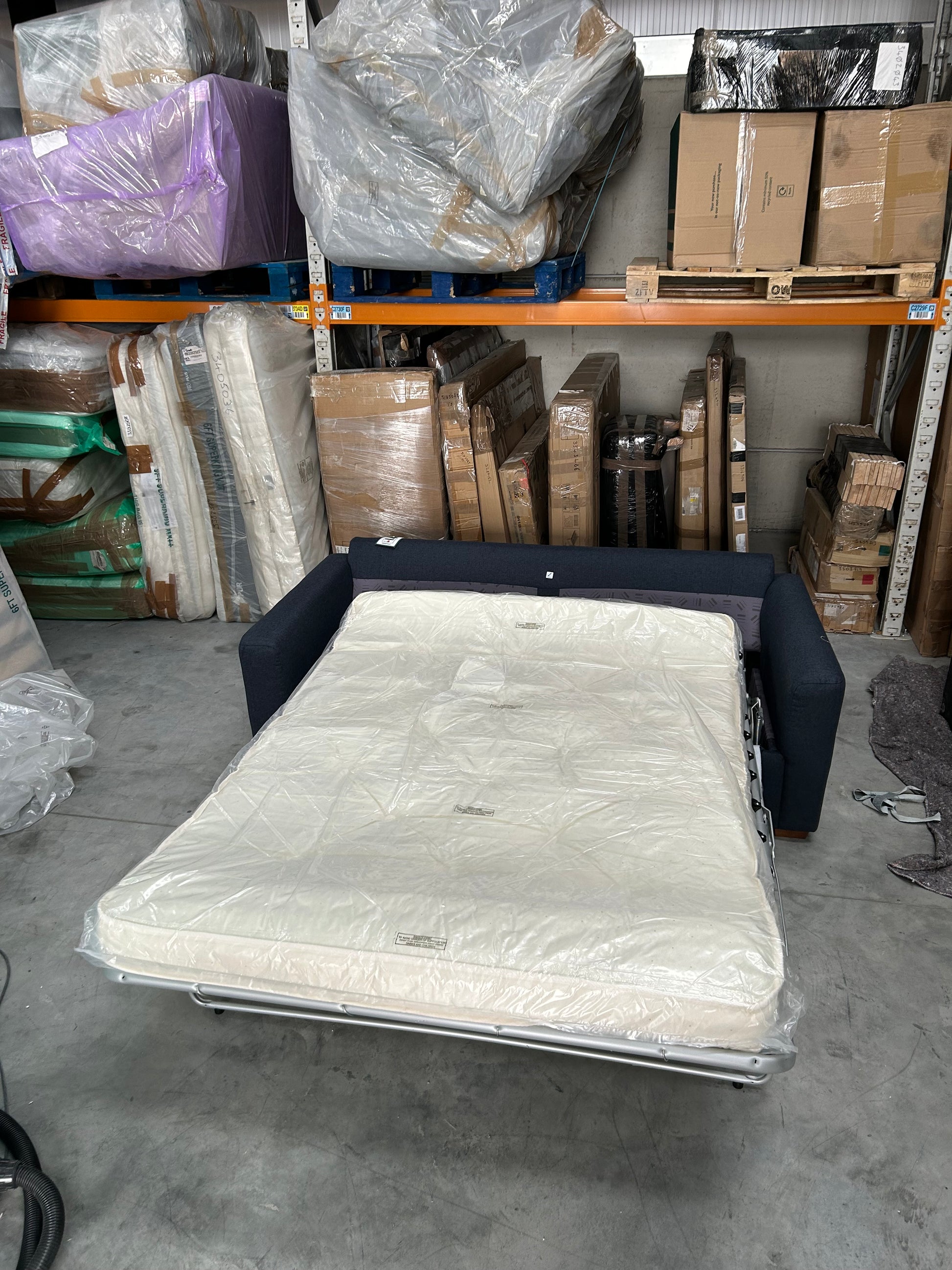 John Lewis Bailey II Double Sofabed Brushed tweed Navy