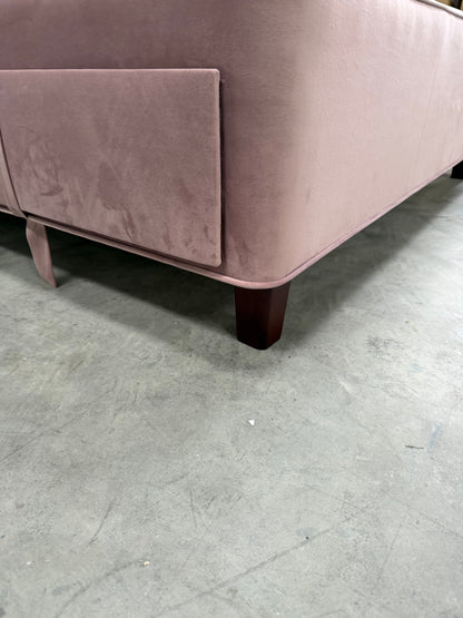 Vispring  Signature Divan Plush Velvet Coral Pink Two Drawers