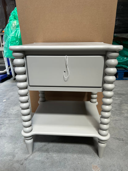 John Lewis Bobbin Grey 1 Drawer Bedside Table Nightstand Bedroom