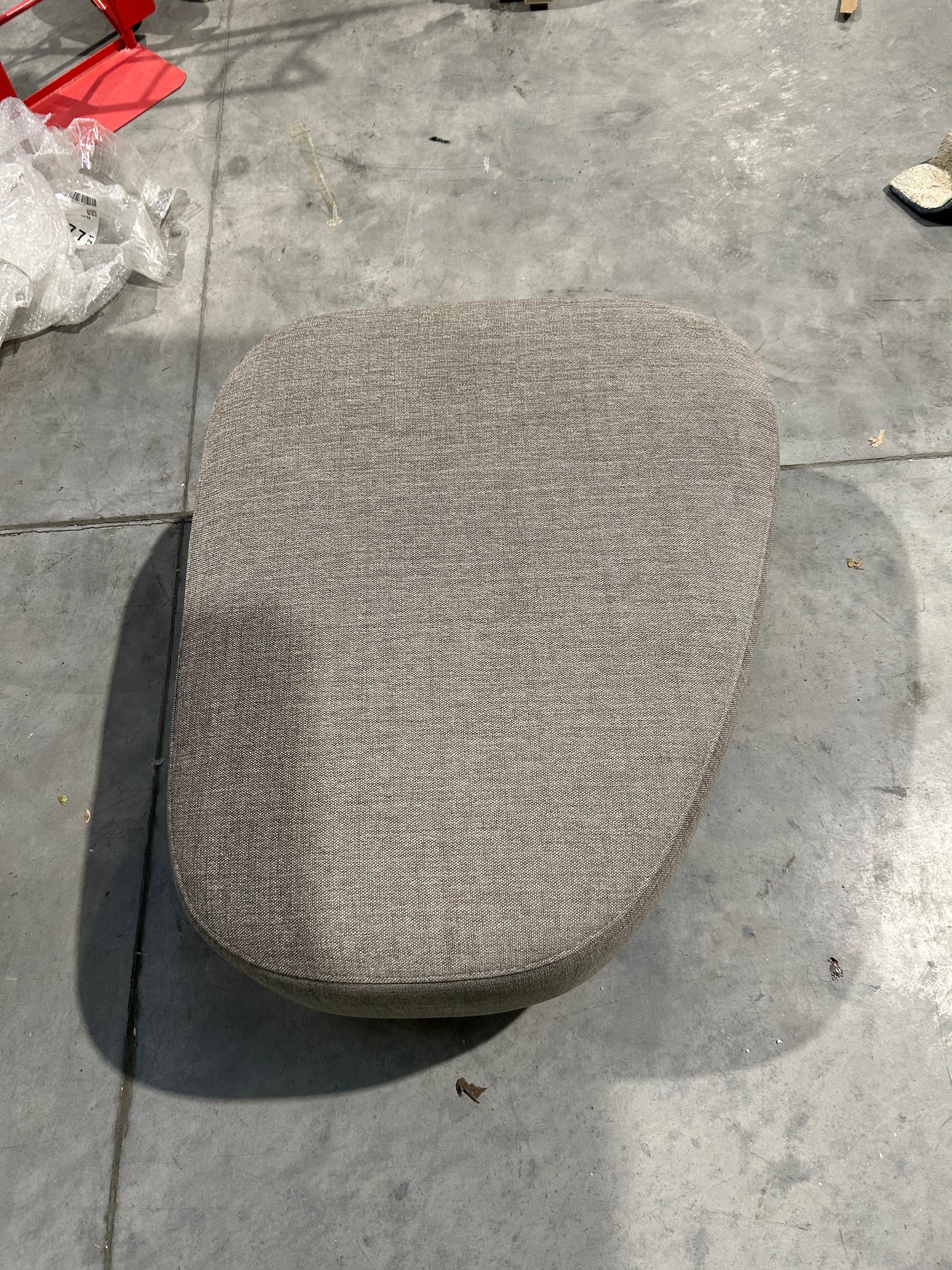 John Lewis Lozenge Footstool, Metal Legs Opal Putty