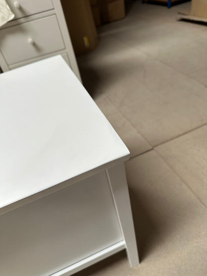 John Lewis White ANYDAY Wilton 2 Drawer Bedside Cabinet