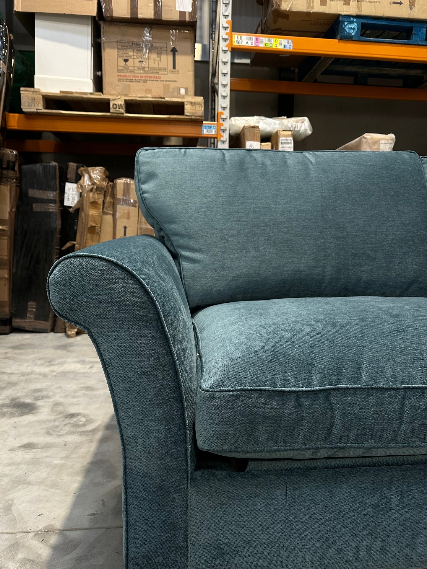 John Lewis Charlotte Grand 4 Seater Sofa Bed , Dark Leg, Teal Aquclean