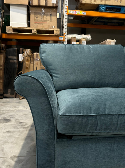 John Lewis Charlotte Grand 4 Seater Sofa Bed , Dark Leg, Teal Aquclean
