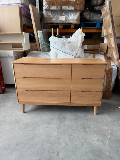 John Lewis Bow 6 Drawer Chest  Natural