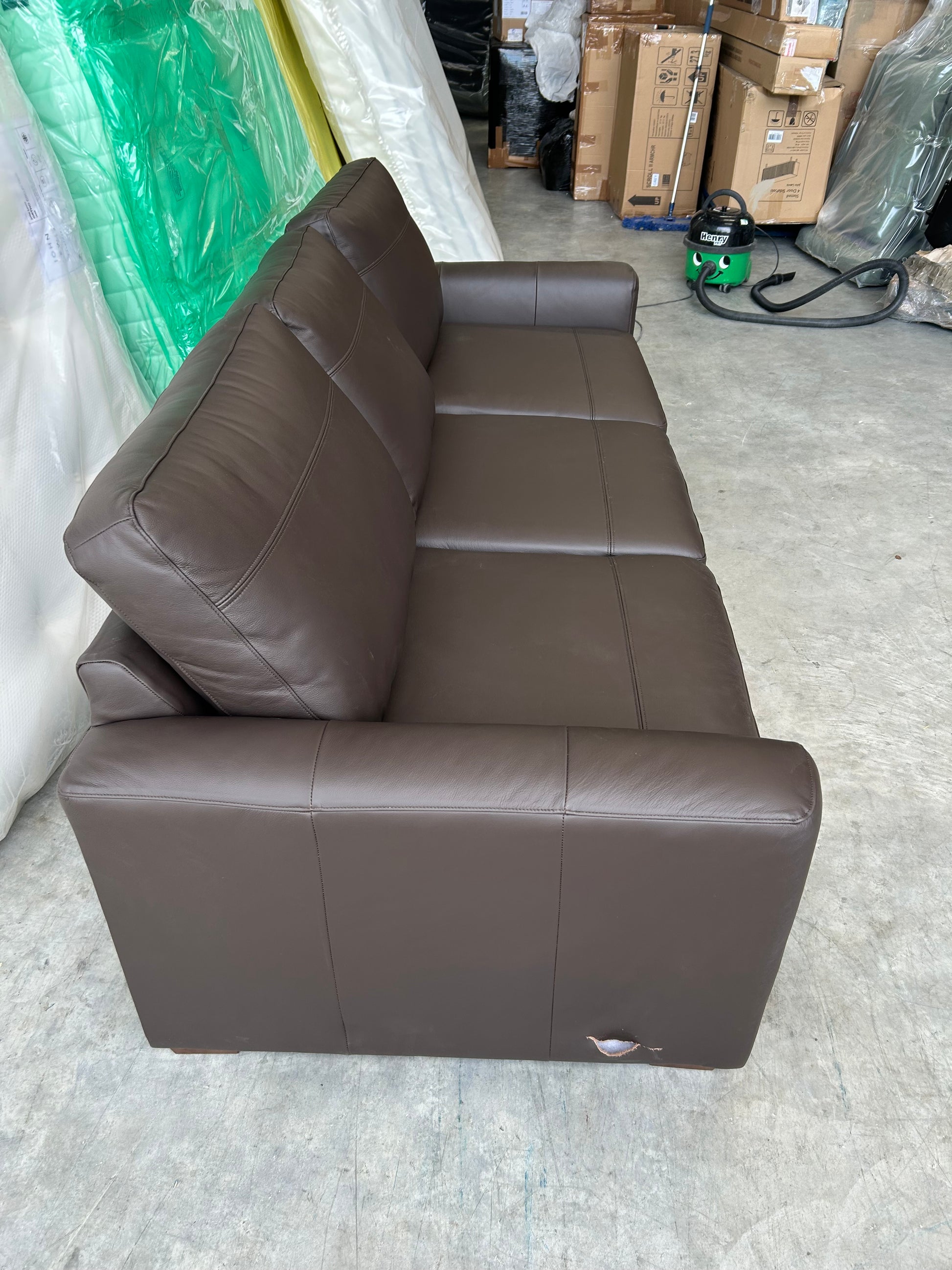 John Lewis Oliver Grand 4 Seater Leather Sofa, Dark Leg Dark Chocolate