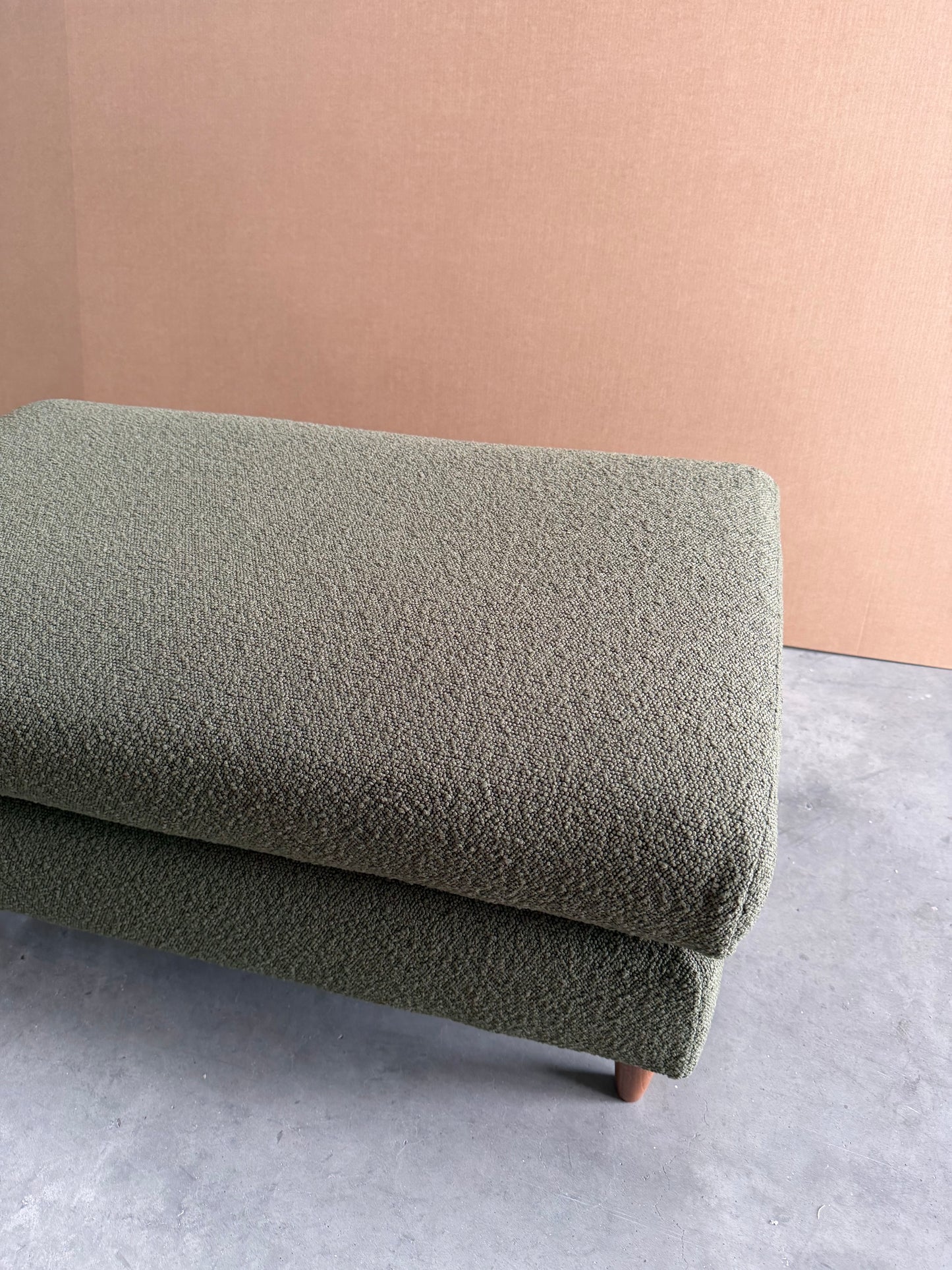 John Lewis Bailey II Footstool twisted boucle Green