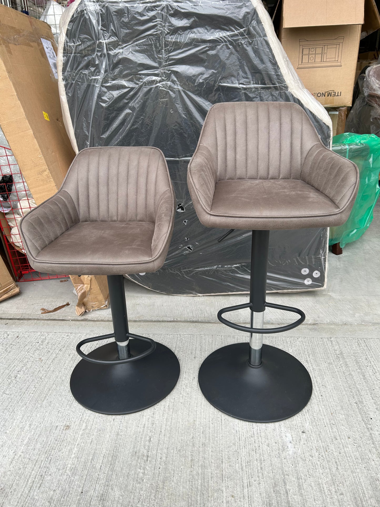 John Lewis Brooks Gas Lift Adjustable Bar Chairs Mocha