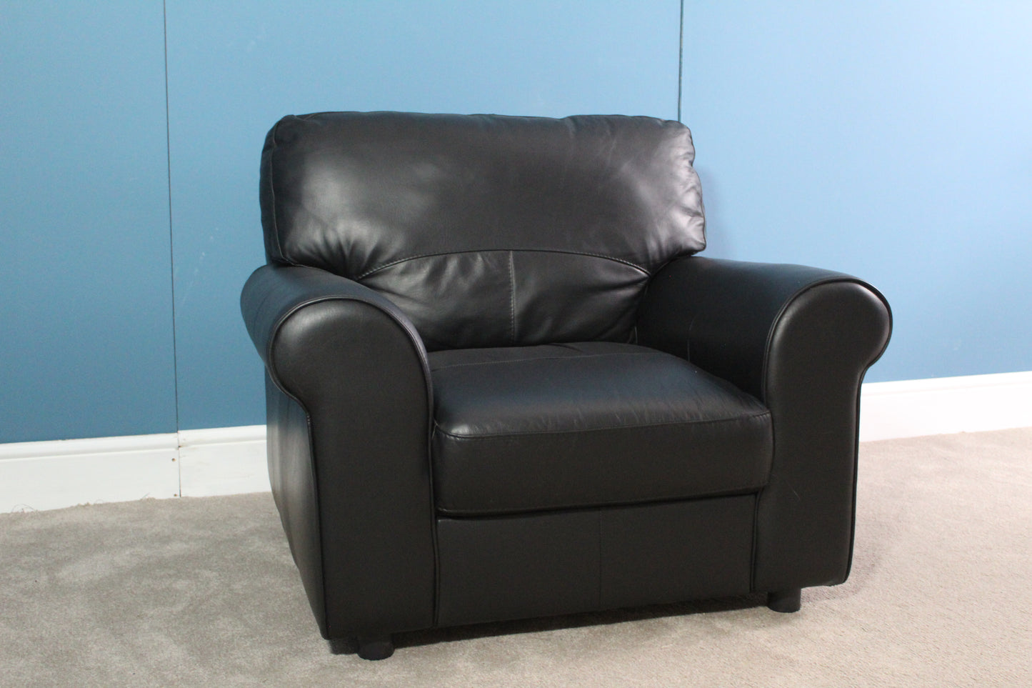 Habitat Salisbury Leather Armchair - Black