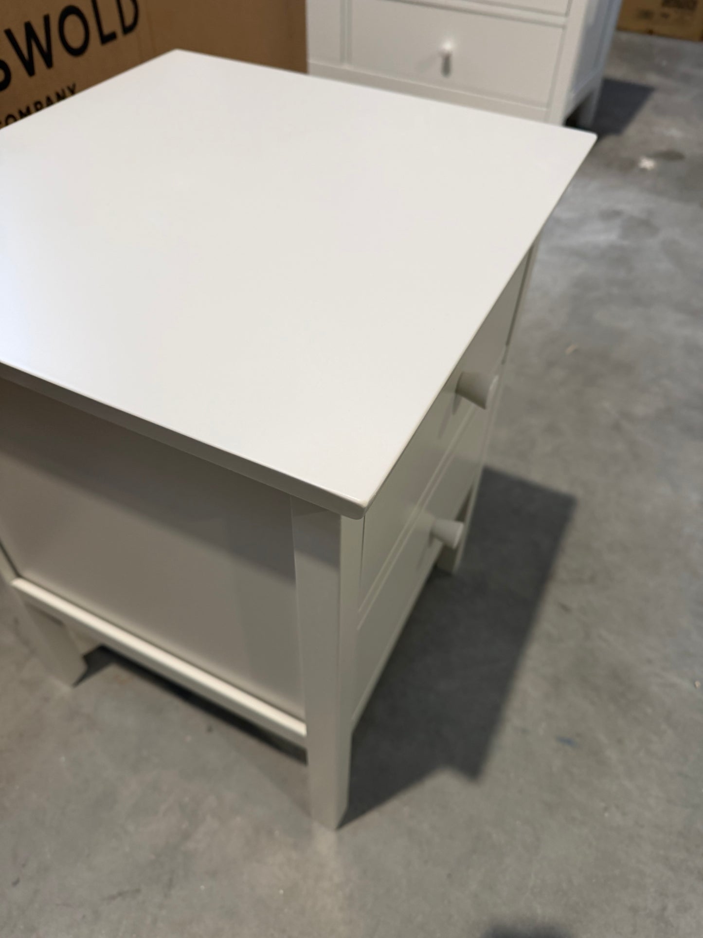 John Lewis Wilton 2 Drawer Bedside Cabinet, Linen