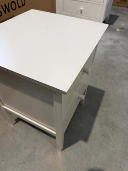 John Lewis Wilton 2 Drawer Bedside Cabinet, Linen